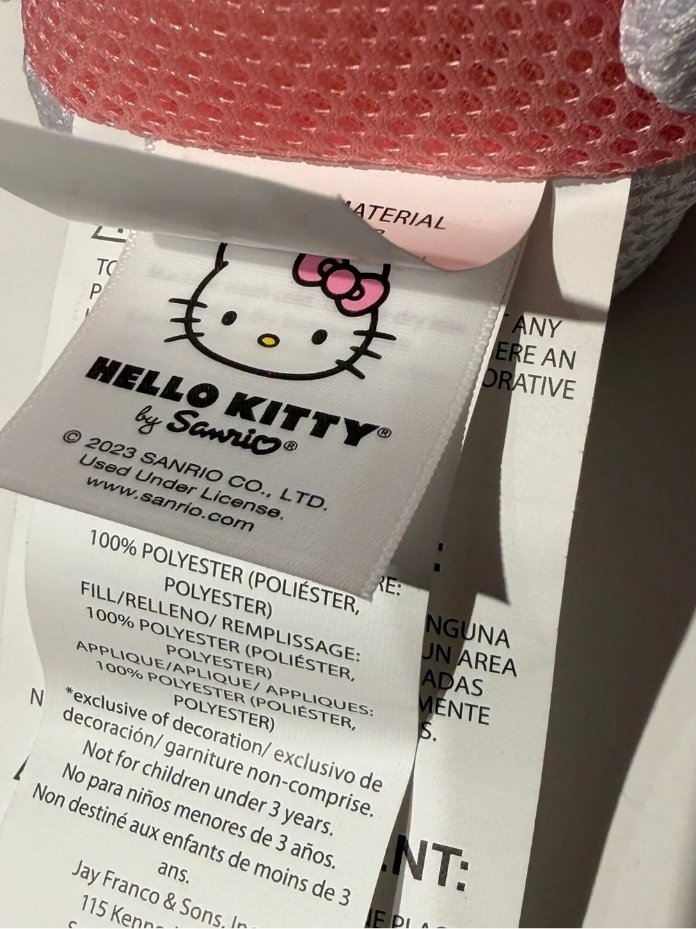 Hello Kitty White and Pink Mesh Bath Plush
